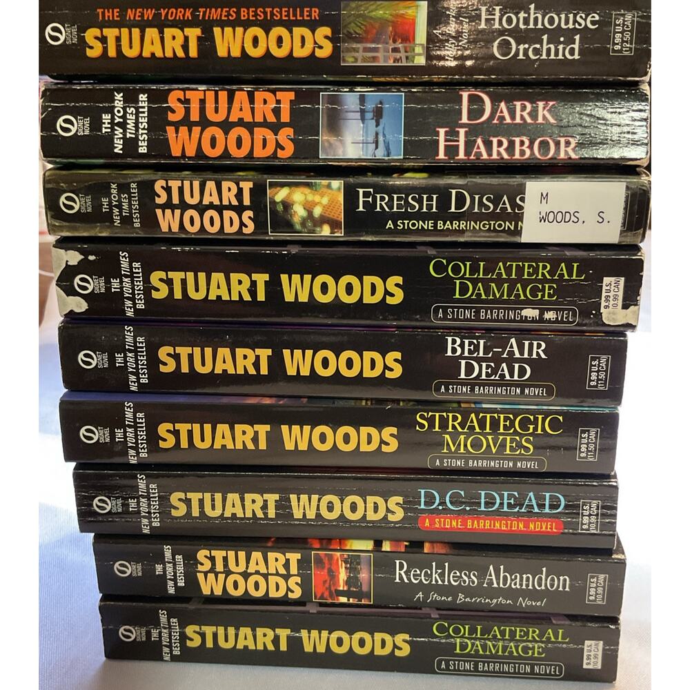 Lot of 9 Stuart Woods Paperback Books - Stone Barrington